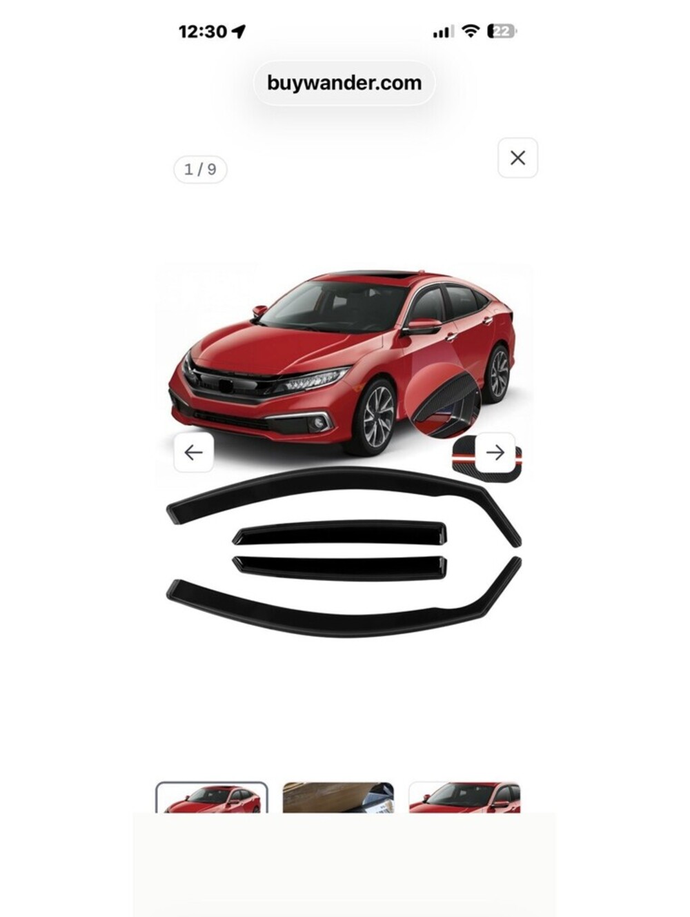 In-Channel Window Visors Rain Guards Vent Shade For 2016-2021 Honda Civic Sedan